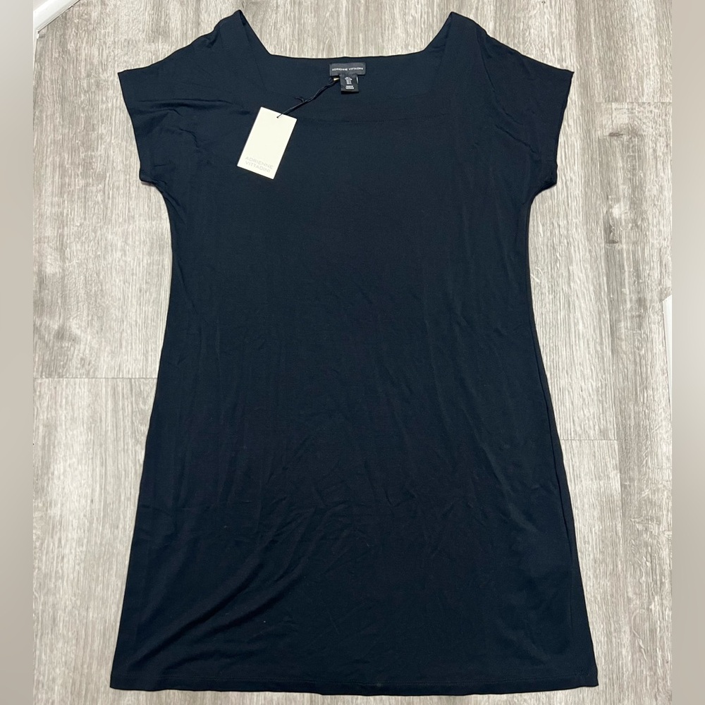 NWT Adrienne Vittadini Square‎ Neck Black Dress, size L